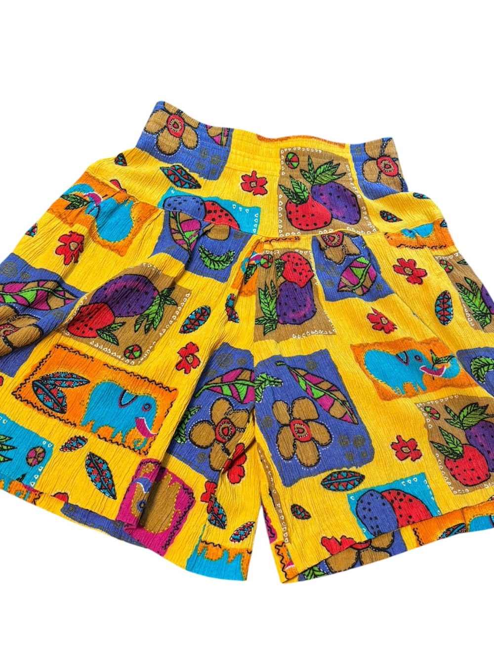 Vintage 90s E. Gadd funky fruit print, flowy shorts size 6